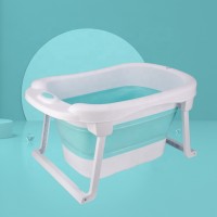 2020 sky blue n pink TPE silicone collapsible plastic big size baby kids bath bucket for kids