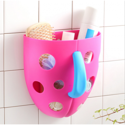 Wall-mounted design baby kids bath toy organizer for bath shower room