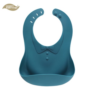 Soft Waterproof Silicone Baby Bib with Food Catcher